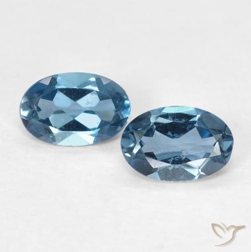 0.99ctw Naturale Blu London Topazio, Ovale, VVS