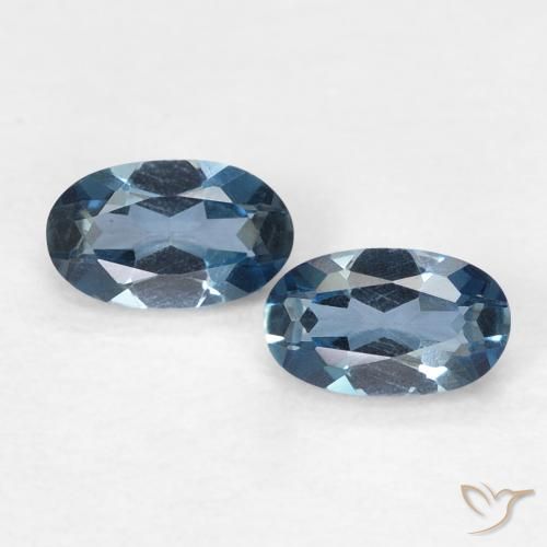 0.58ctw Naturale Blu London Topazio, Ovale, VVS