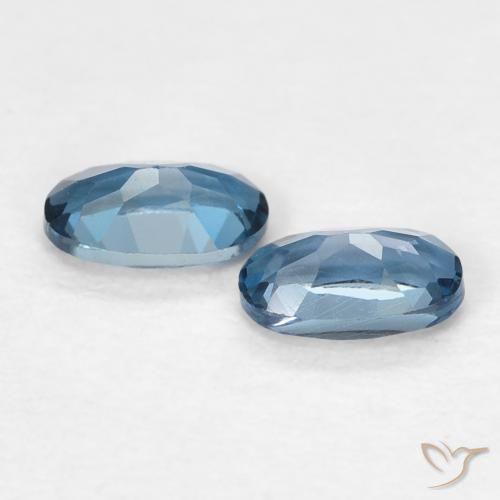 Gemme di Topazio Blu London naturale da 0.58 ct, Ovale, VVS