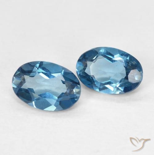 Gemme di Topazio Blu London naturale da 1.05 ct, Ovale, VVS