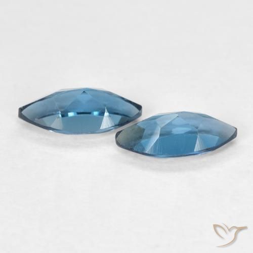 Gemme di Topazio Blu London naturale da 0.87 ct, Taglio marquise, VVS