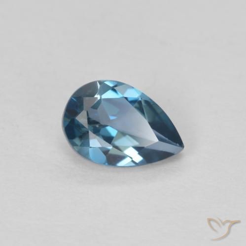 Topazio naturale blu da 0,55 ct, taglio a pera, VVS-VS