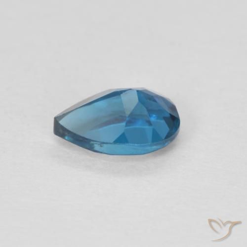 Topazio naturale blu da 0,55 ct, taglio a pera, VVS-VS