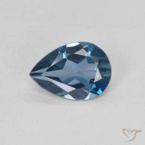 0.75ct Naturale Blu London Topazio, Forma a pera, VVS-VS