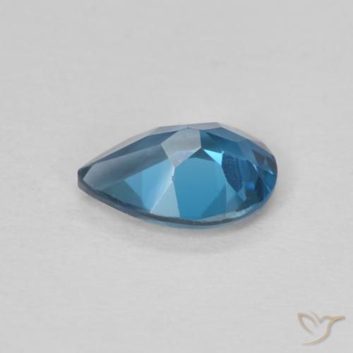 Topazio Blu London naturale da 0.75 ct, Forma a pera, VVS-VS