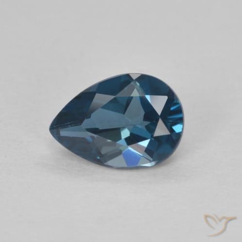 0.86ct Naturale Blu London Topazio, Forma a pera, VVS-VS