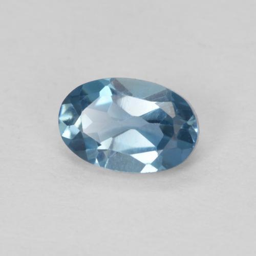 Topazio Blu London naturale da 0.57 ct, Ovale, VVS-VS