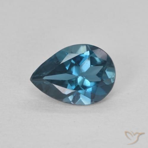 0.78ct Naturale Blu London Topazio, Forma a pera, VS