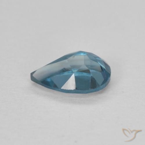 Topazio Blu London naturale da 0.82 ct, Forma a pera, VS