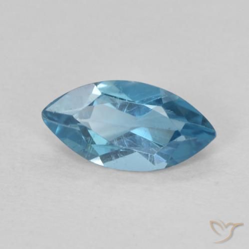 Topazio Blu London naturale da 0.65 ct, Taglio marquise, VS