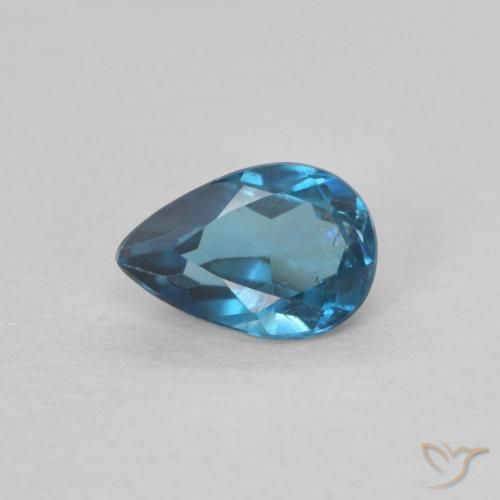 Topazio Blu London naturale da 0.53 ct, Forma a pera, VS