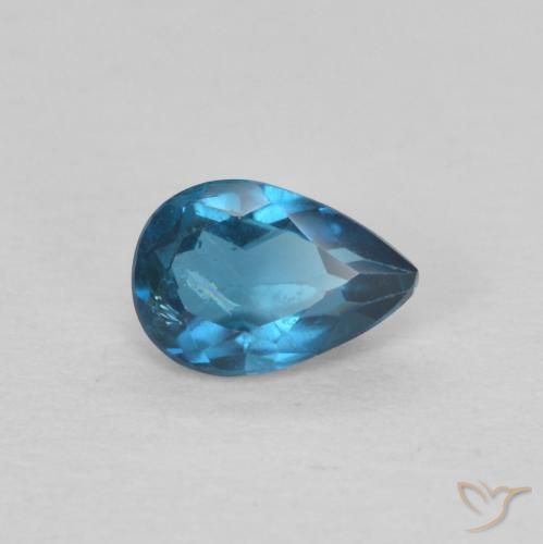 Topazio Blu London naturale da 0.53 ct, Forma a pera, VS