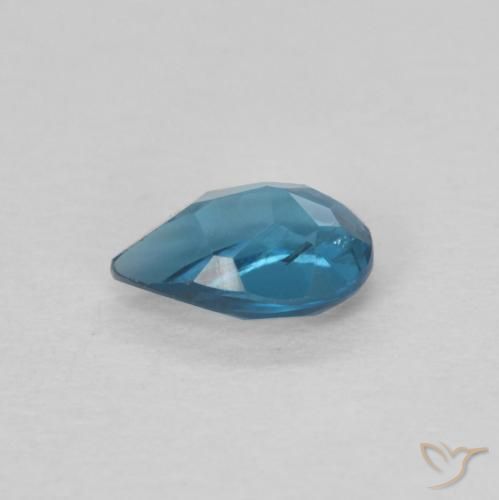 Topazio Blu London naturale da 0.53 ct, Forma a pera, VS