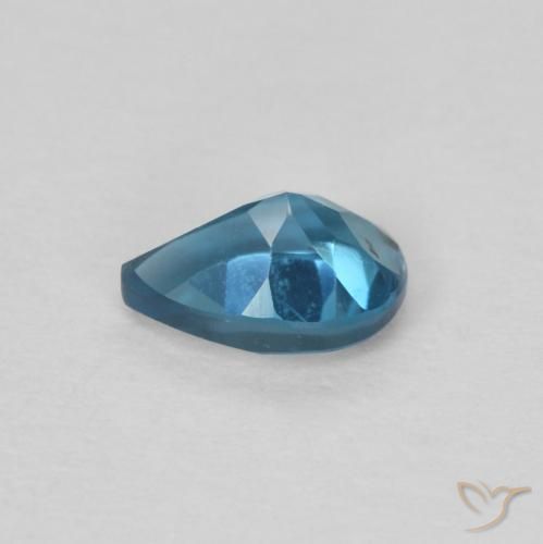 Topazio Blu London naturale da 0.56 ct, Forma a pera, VS