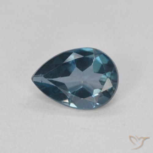 0.76ct Naturale Blu London Topazio, Forma a pera, VS