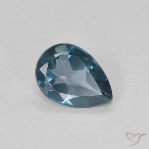 Topazio Blu London naturale da 0.76 ct, Forma a pera, VS