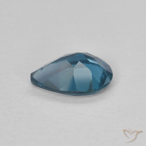 Topazio Blu London naturale da 0.76 ct, Forma a pera, VS