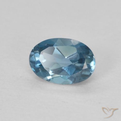 Topazio Blu London naturale da 0.68 ct, Ovale, VS