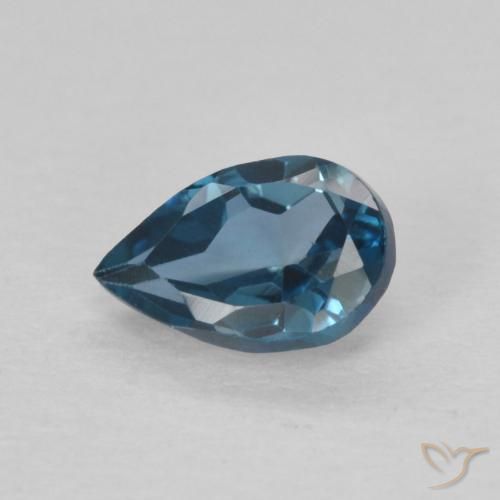 0.55ct Naturale Blu London Topazio, Forma a pera, VVS