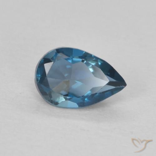Topazio Blu London naturale da 0.55 ct, Forma a pera, VVS