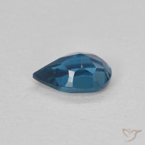 Topazio Blu London naturale da 0.55 ct, Forma a pera, VVS