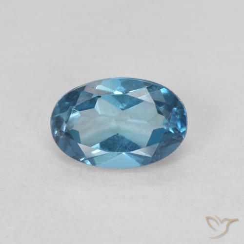 0.64ct Naturale Blu London Topazio, Ovale, VVS