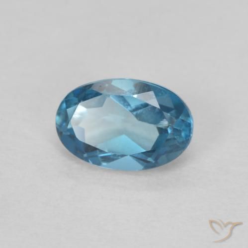 Topazio Blu London naturale da 0.64 ct, Ovale, VVS