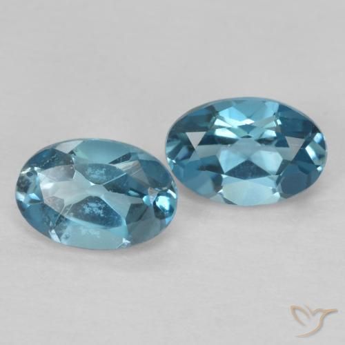 Gemme di Topazio Blu London naturale da 1.17 ct, Ovale, VVS-VS