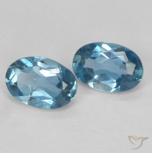 Gemme di Topazio Blu London naturale da 1.17 ct, Ovale, VVS-VS