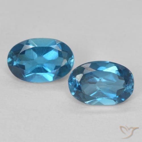 1.14ctw Naturale Blu London Topazio, Ovale, VVS-VS