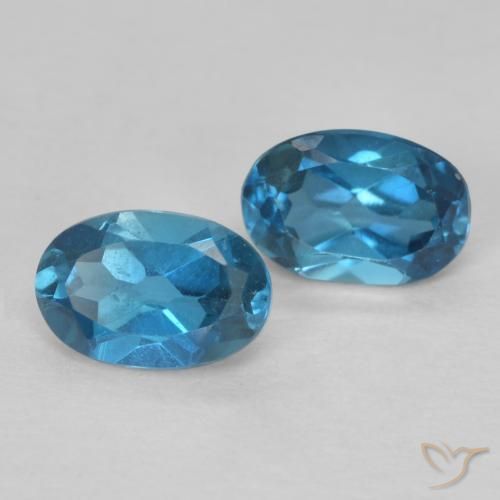 Gemme di Topazio Blu London naturale da 1.14 ct, Ovale, VVS-VS