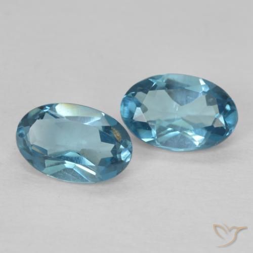 Gemme di Topazio Blu London naturale da 1.03 ct, Ovale, VVS-VS