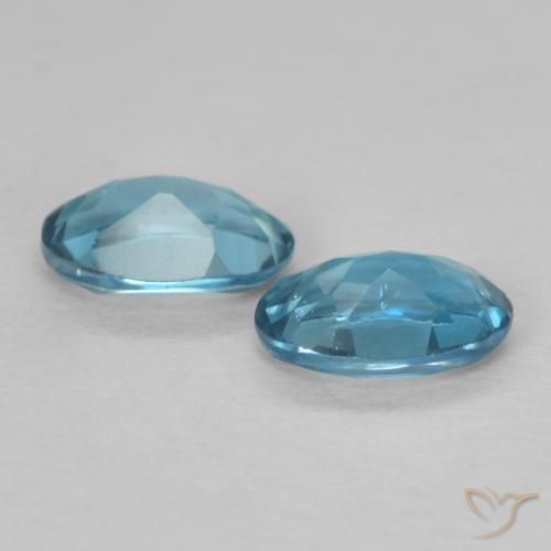 Gemme di Topazio Blu London naturale da 1.03 ct, Ovale, VVS-VS