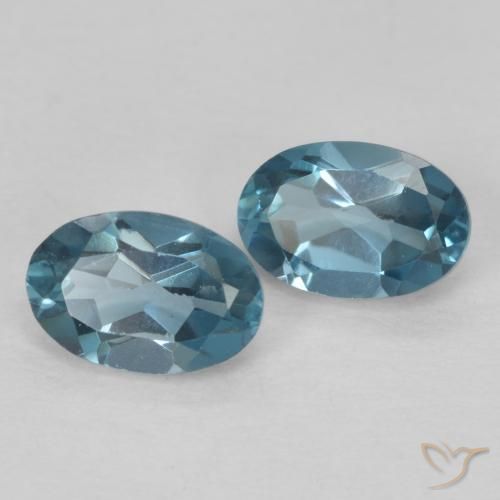Gemme di Topazio Blu London naturale da 1.18 ct, Ovale, VVS-VS