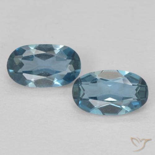 0.57ctw Naturale Blu London Topazio, Ovale, VVS-VS