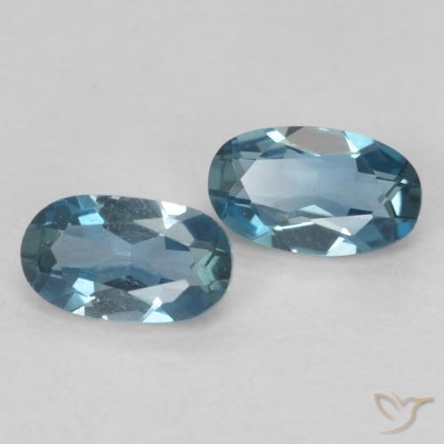 Gemme di Topazio Blu London naturale da 0.57 ct, Ovale, VVS-VS