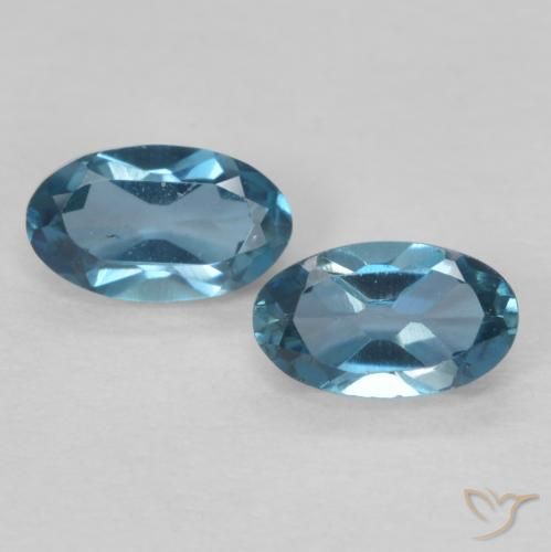 0.61ctw Naturale Blu London Topazio, Ovale, VVS-VS