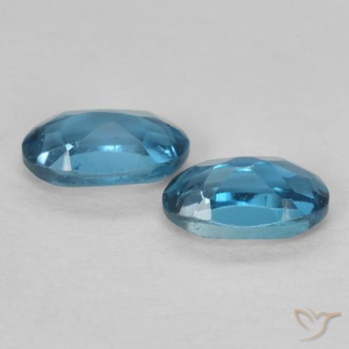 Gemme di Topazio Blu London naturale da 0.61 ct, Ovale, VVS-VS