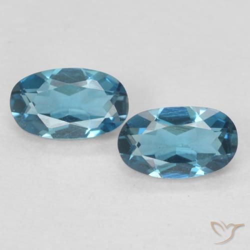 0.58ctw Naturale Blu London Topazio, Ovale, VVS-VS