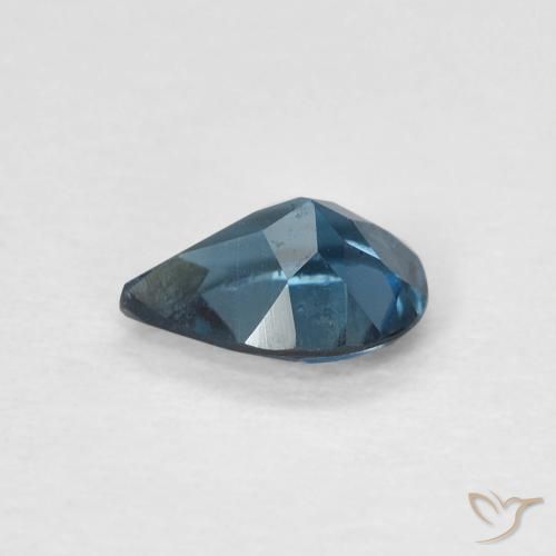 Topazio Blu London naturale da 0.75 ct, Forma a pera, VVS-VS