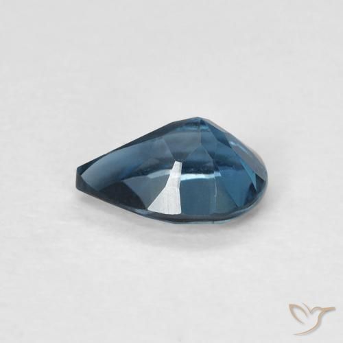 Topazio Blu London naturale da 0.81 ct, Forma a pera, VVS-VS