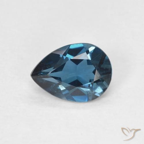 Topazio Blu London naturale da 0.79 ct, Forma a pera, VVS-VS