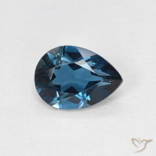Topazio Blu London naturale da 0.79 ct, Forma a pera, VVS-VS