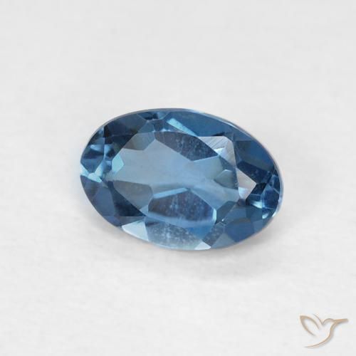Topazio Blu London naturale da 0.62 ct, Ovale, VVS-VS