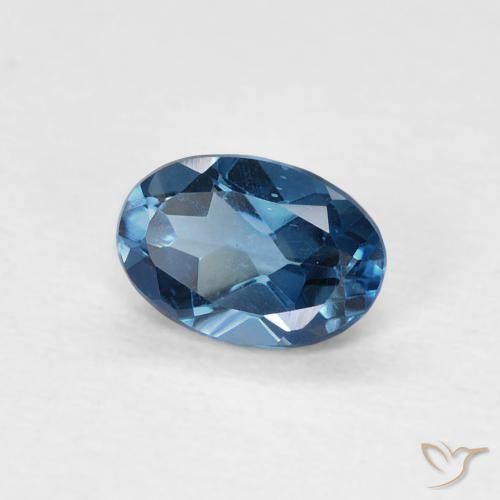 Topazio Blu London naturale da 0.63 ct, Ovale, VVS