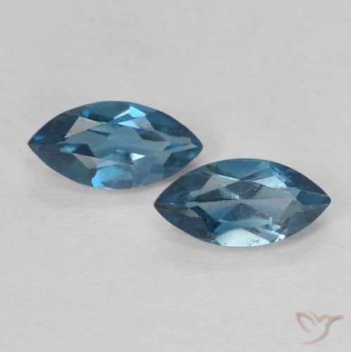 1.02ctw Naturale Blu London Topazio, Taglio marquise, VVS-VS