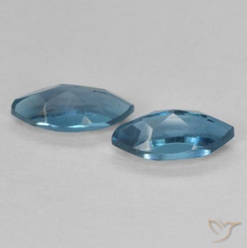 Gemme di Topazio Blu London naturale da 1.02 ct, Taglio marquise, VVS-VS