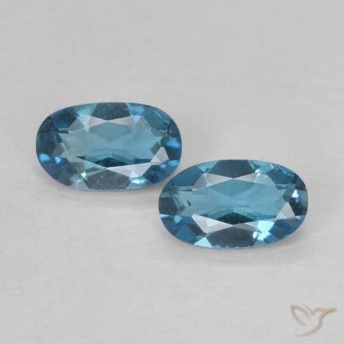 0.57ctw Naturale Blu London Topazio, Ovale, VVS-VS