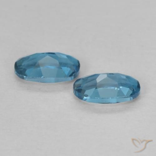 Gemme di Topazio Blu London naturale da 0.57 ct, Ovale, VVS-VS