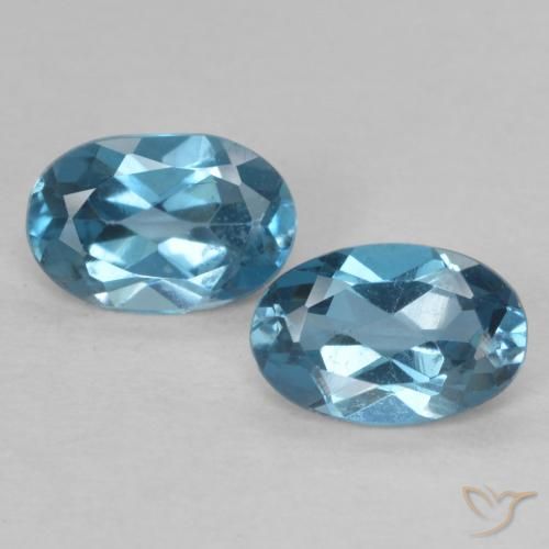 0.98ctw Naturale Blu London Topazio, Ovale, VVS-VS